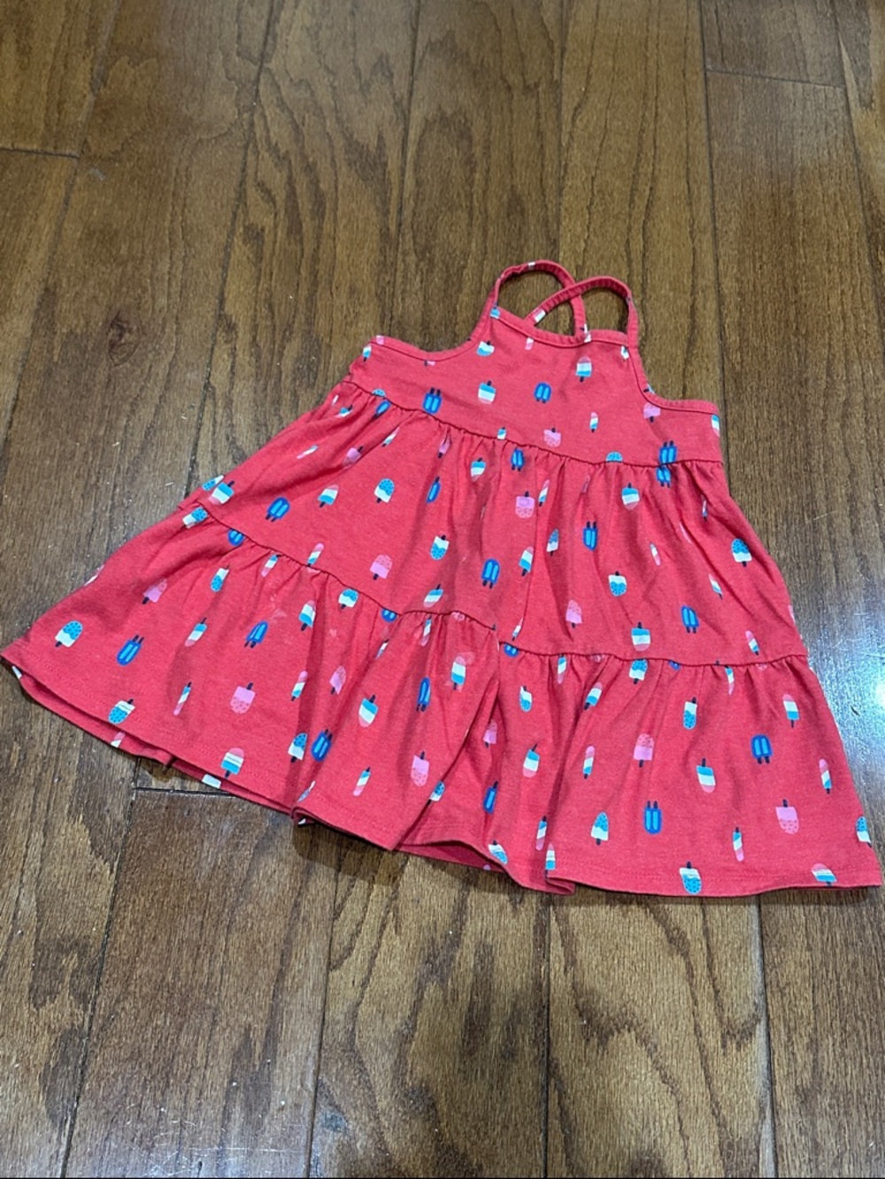Cat & Jack Red Tiered Popsicle Print Sundress